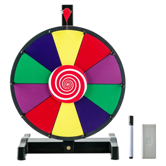 12" Wheel of Fortune for Spinning with Eraser & Marking Pen Lucky Wheel for Lottery Games and Word Games