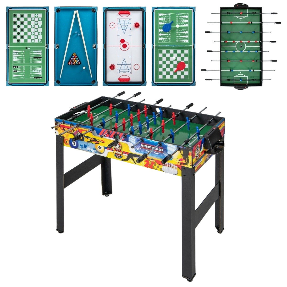 12-in-1 Multi-Game Table: Foosball, Air Hockey, Billiards