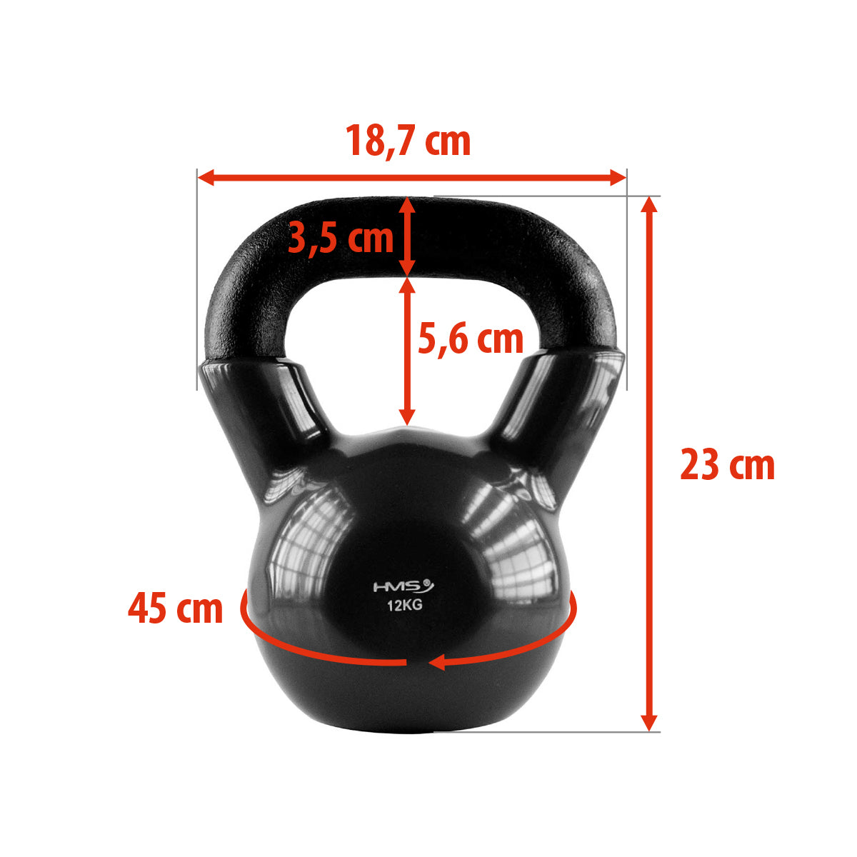 12 kg Cast Iron Kettlebell – Black
