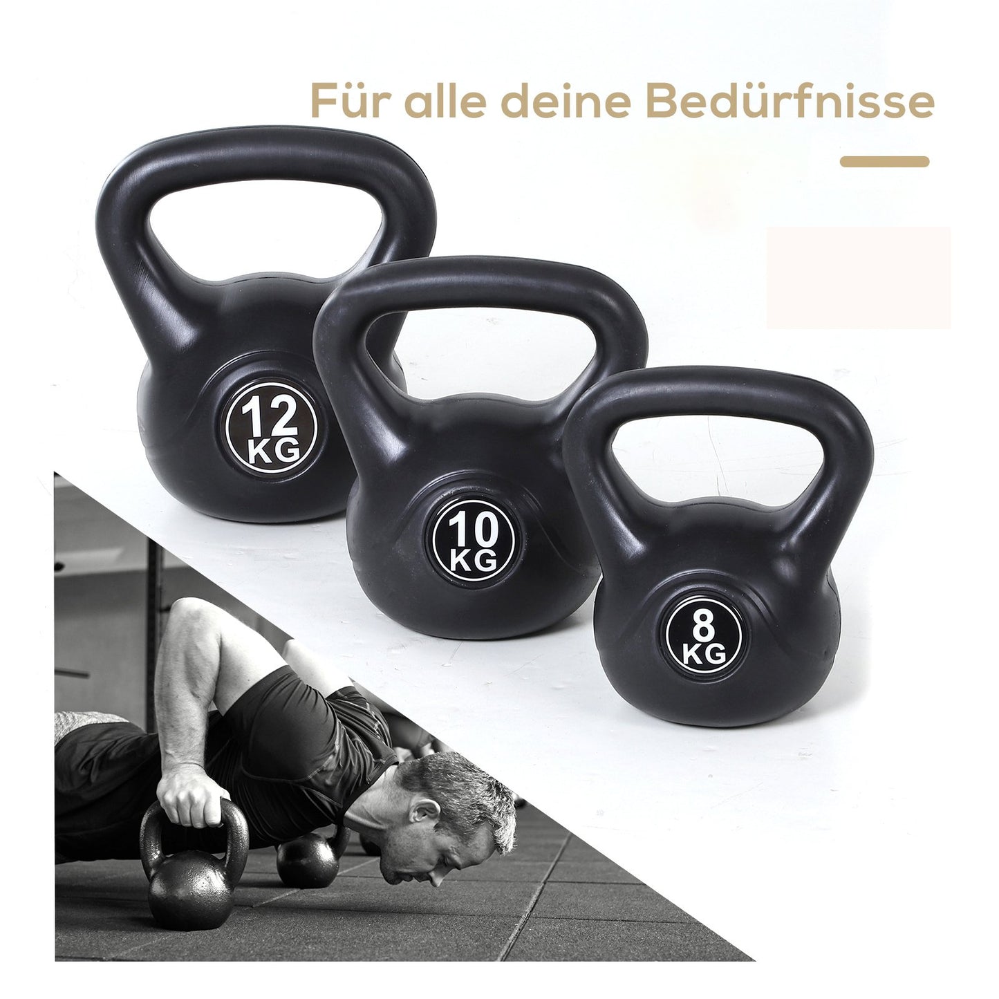 12 kg Sand-Filled Kettlebell, Black, Plastic, Beginner-Friendly