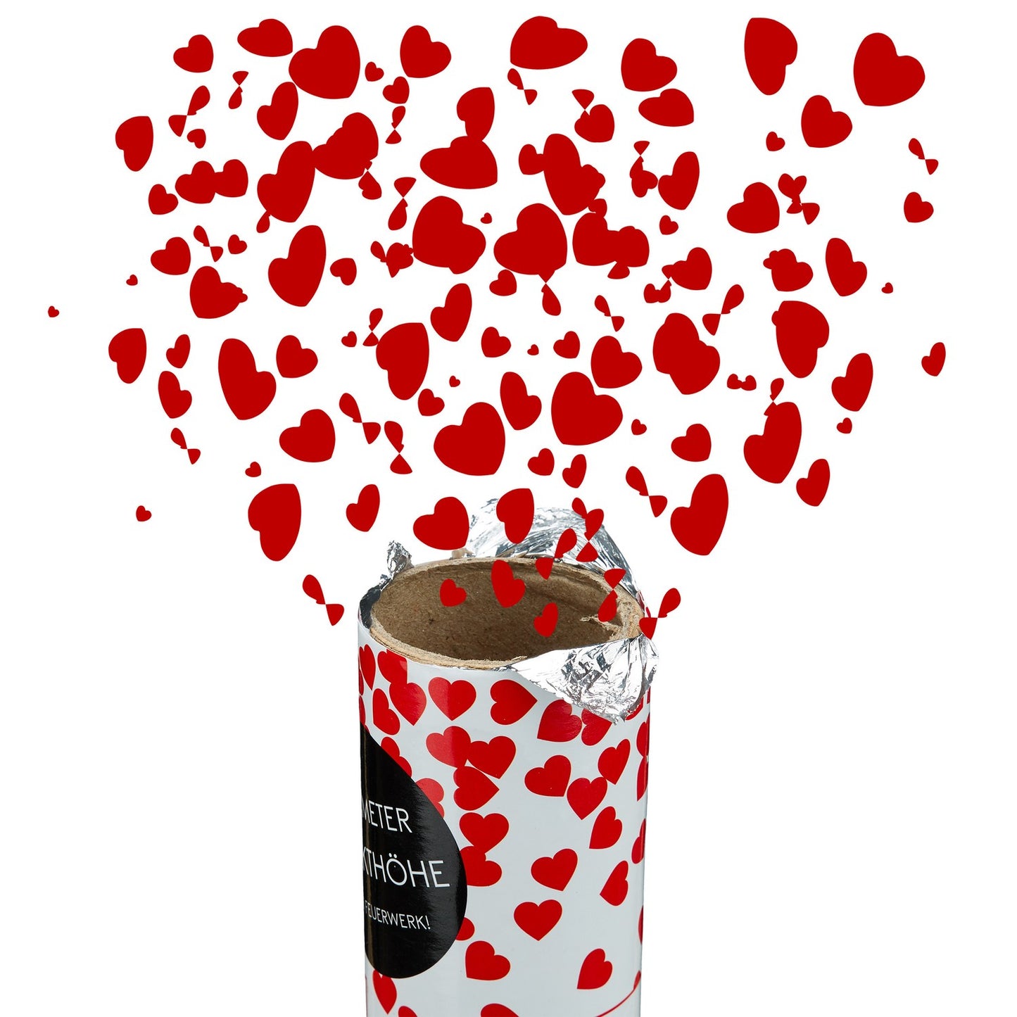 12x Party Popper red hearts