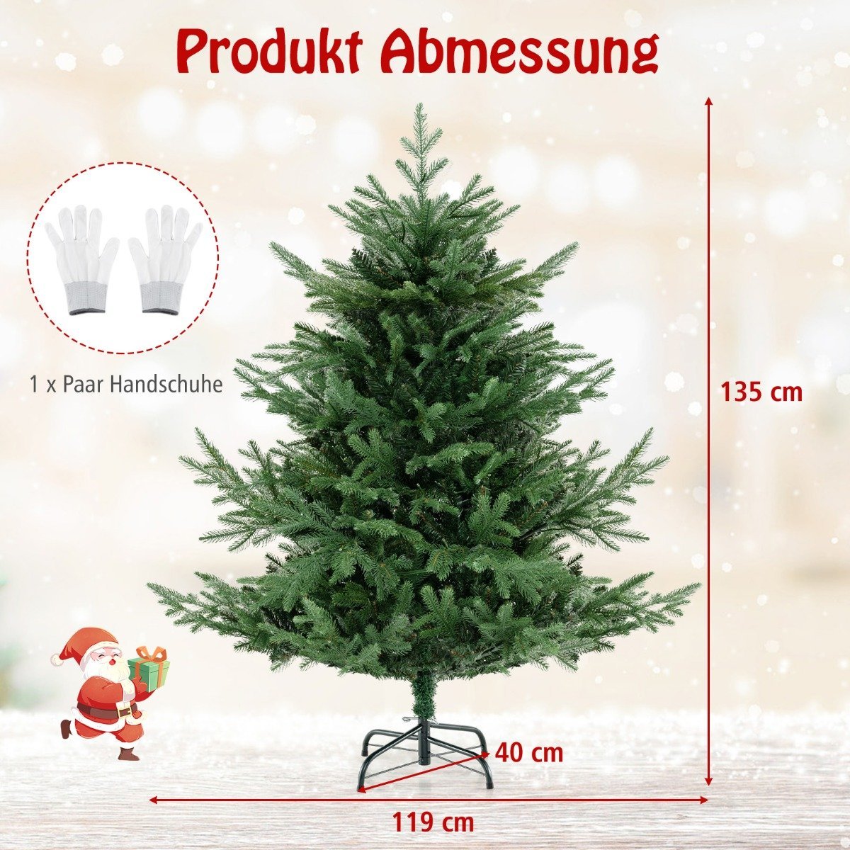 135 cm Artificial Christmas Tree with 160 LED Lights
