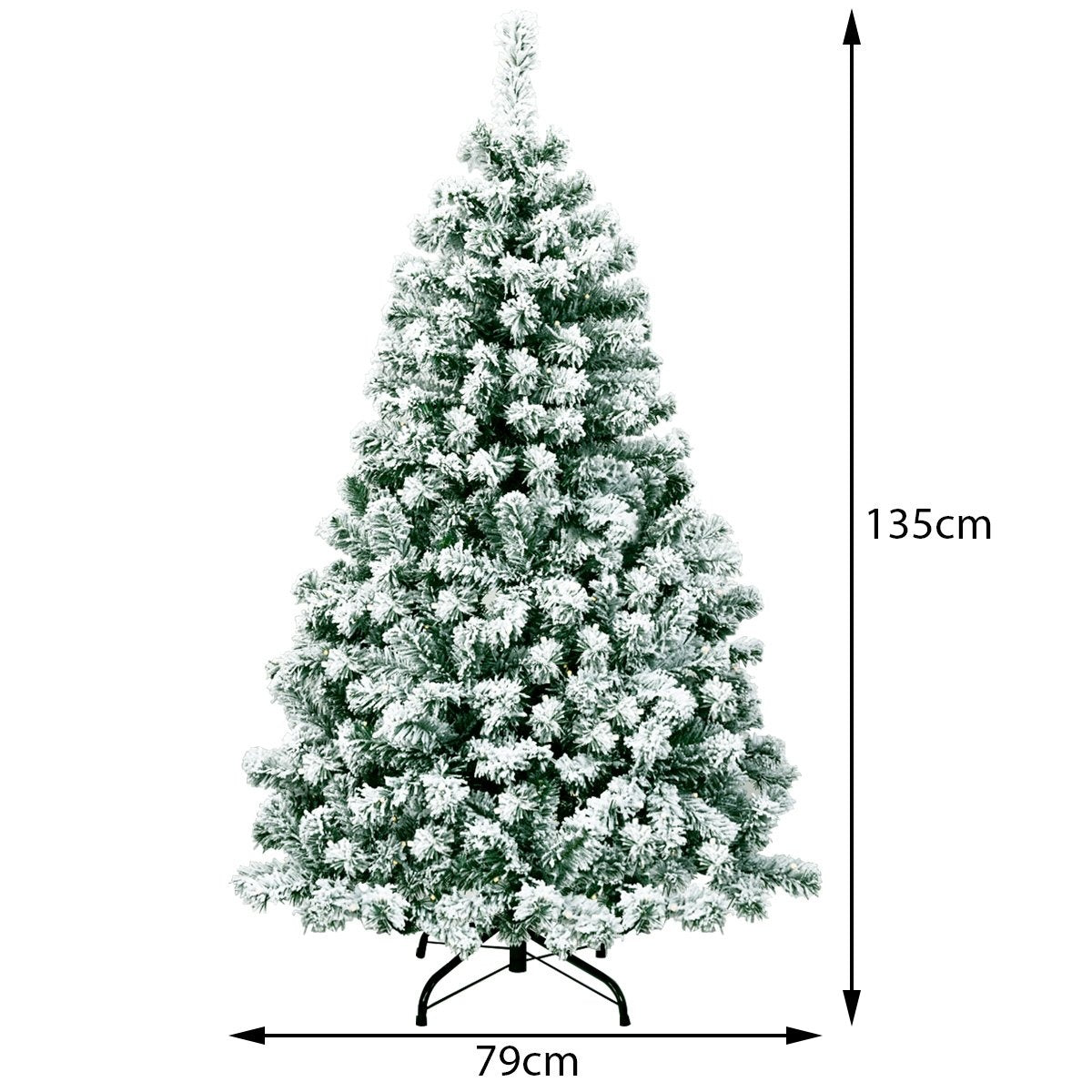 135 cm Artificial Christmas Tree with Lights and Snow