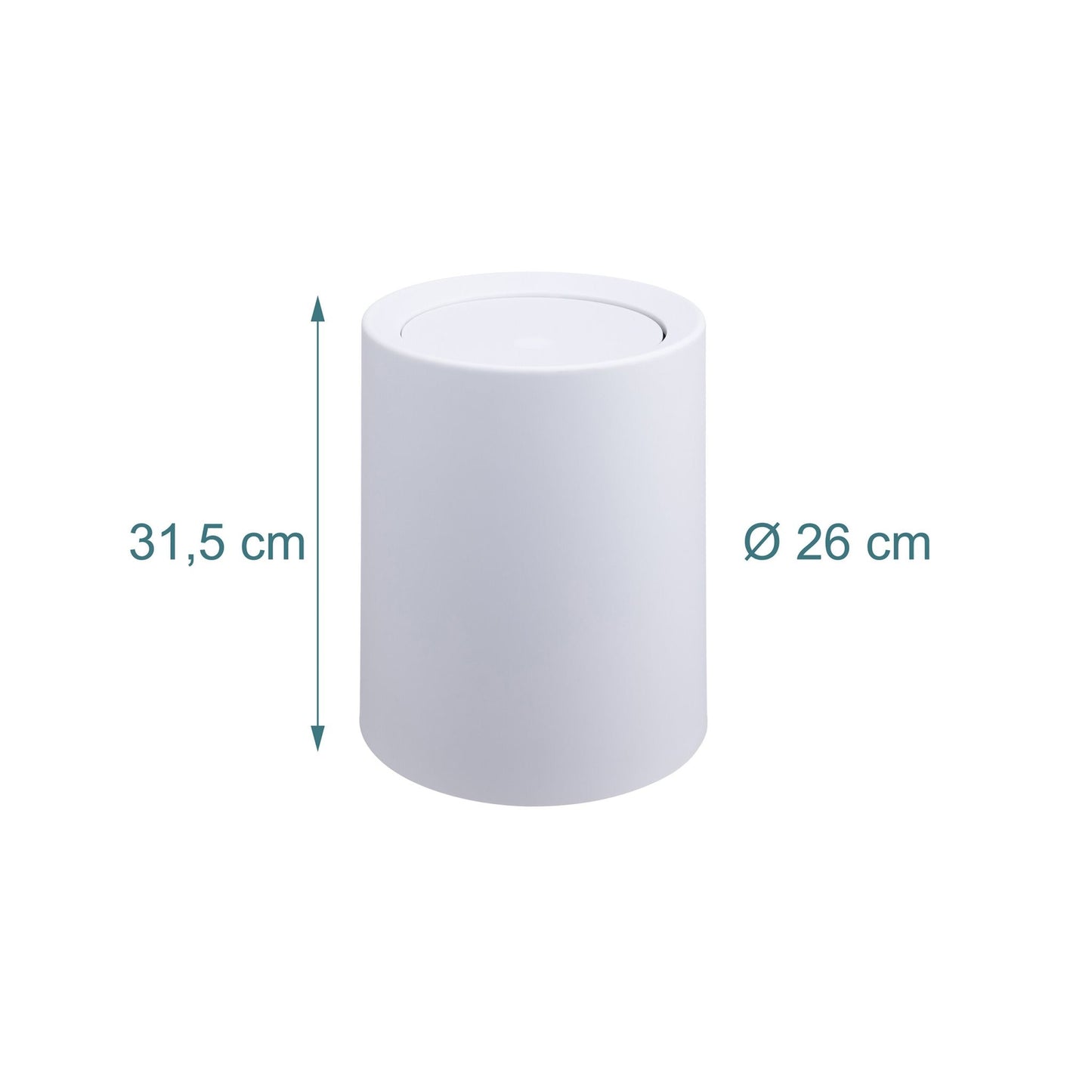 13L Swing-Lid Plastic Bin for Kitchen or Bathroom