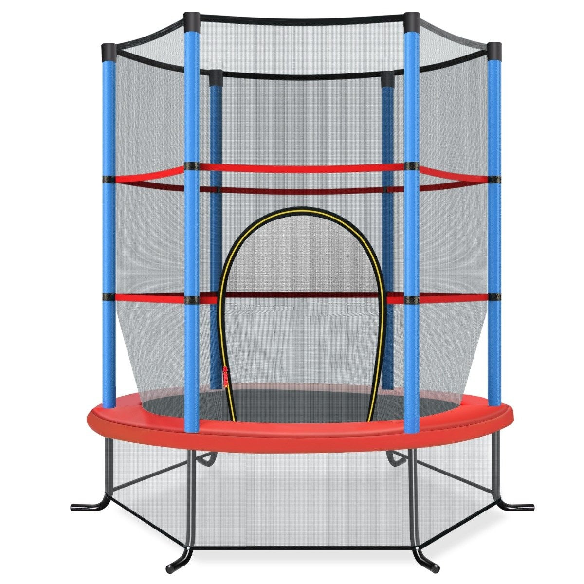 Ø140cm garden trampoline with safety net trampoline can hold up to 135 kg for children aged 3 and over, navy blue