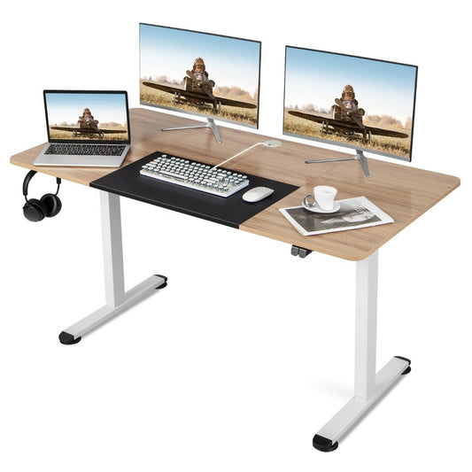 140 x 70 cm Electric Height Adjustable Desk Natural