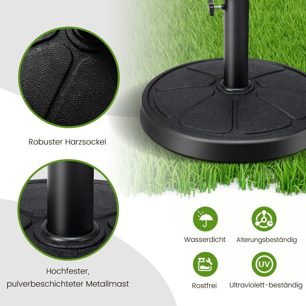 14 kg heavy umbrella stand with 45 cm diameter for umbrella poles of φ38/48 mm