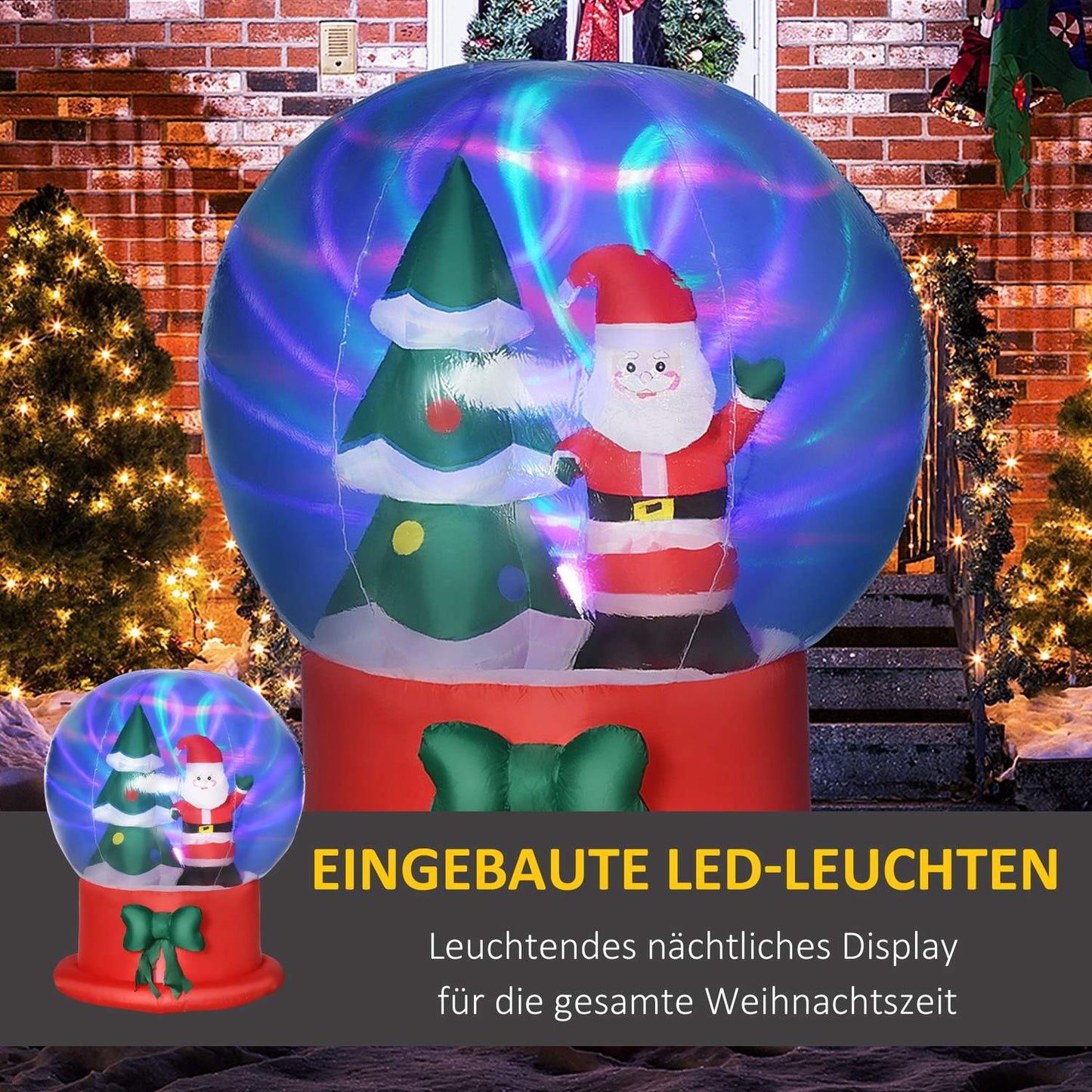 Inflatable Christmas decoration, 150 cm, Santa & tree, LED 정립