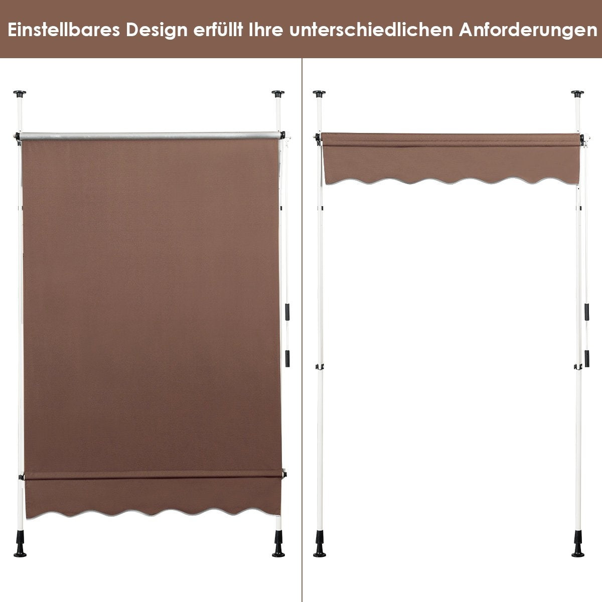 150 cm Adjustable UV-Resistant Balcony Awning