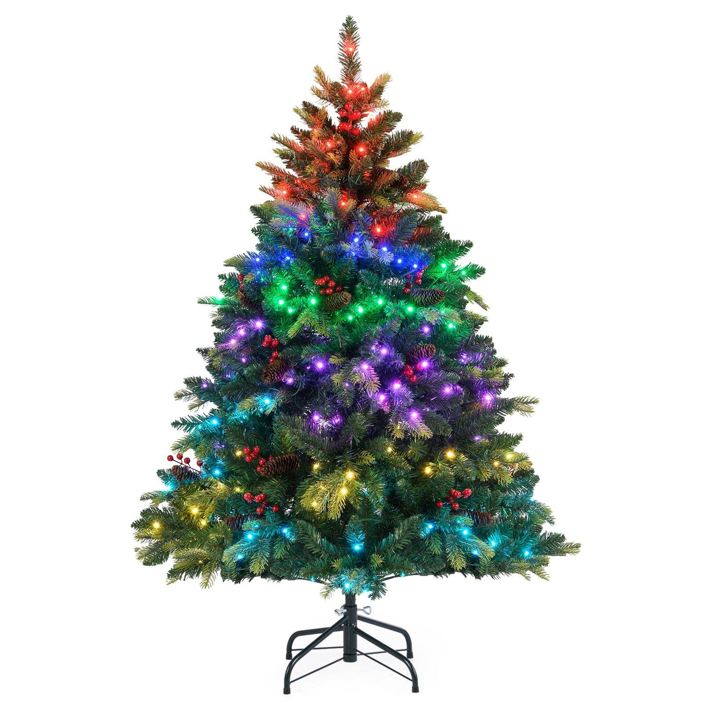 150 cm Pre-Lit Christmas Tree with RGB Lights & Remote