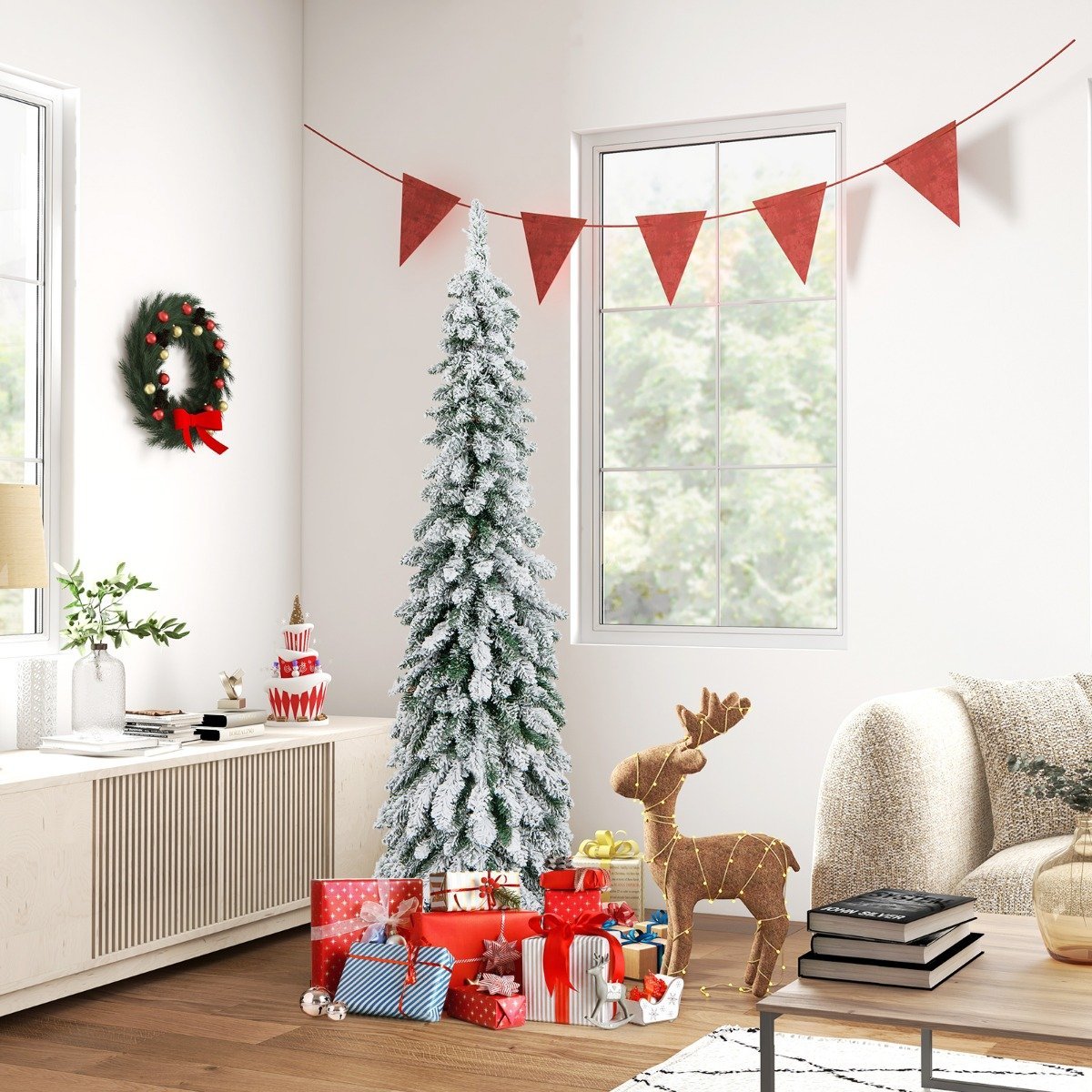 150cm Tall Artificial Christmas Tree with 334 PVC Branch Tips 150 LED Lights