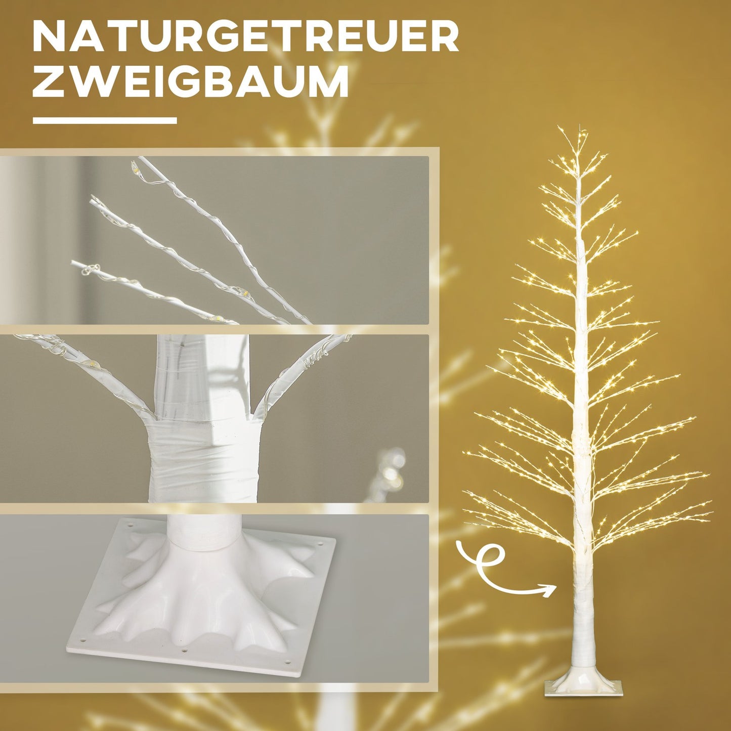 150 cm artificial Christmas tree, 600 LED lights, indoor/outdoor