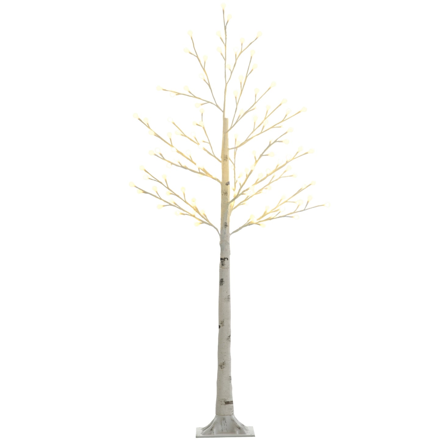 150 cm Birch LED tree, 120 warm white lights, 3 brightness levels