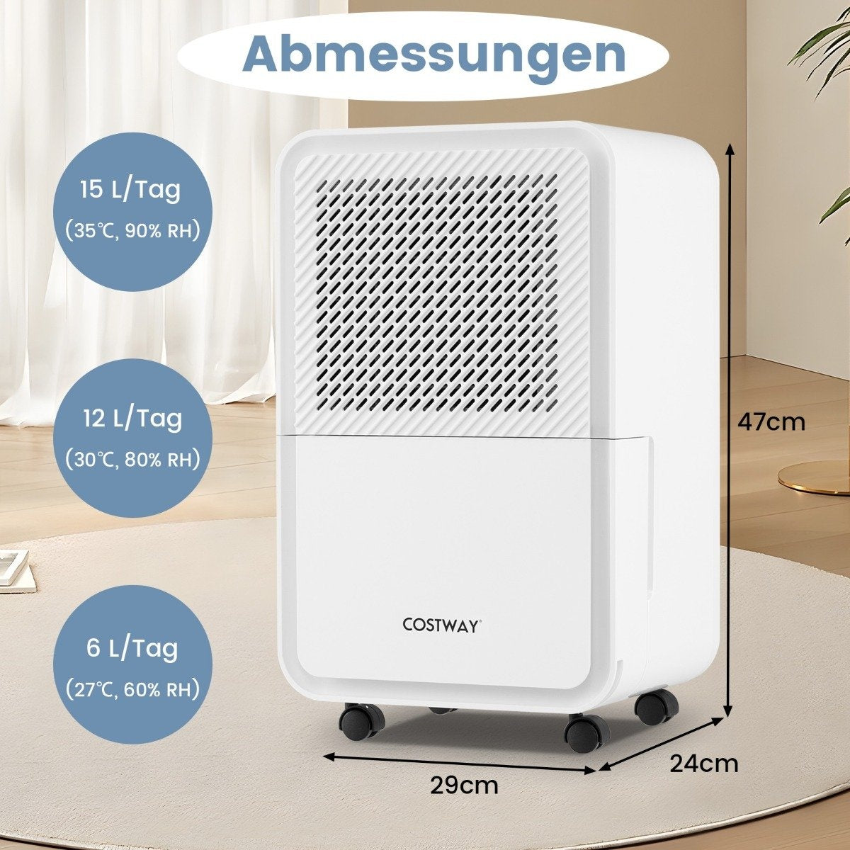 15L Home Dehumidifier – 4 Modes, 24-Hour Timer, Quiet Operation