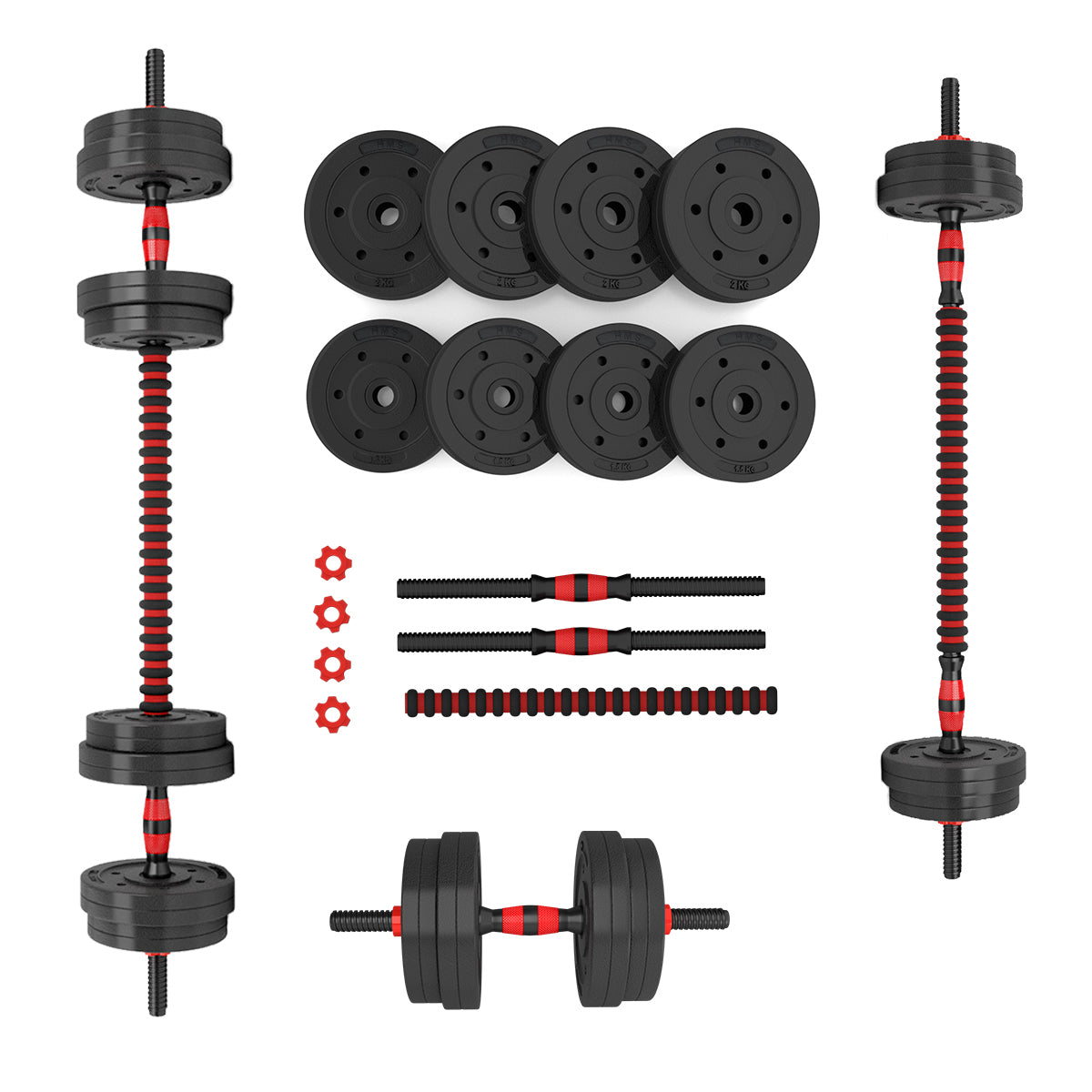 15 kg Composite Barbell & Dumbbell Set