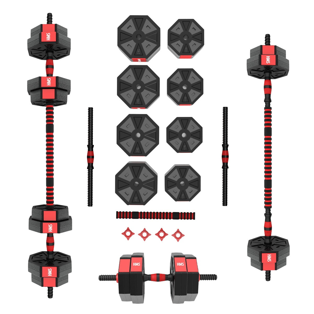 15 kg Composite Barbell & Dumbbells Set
