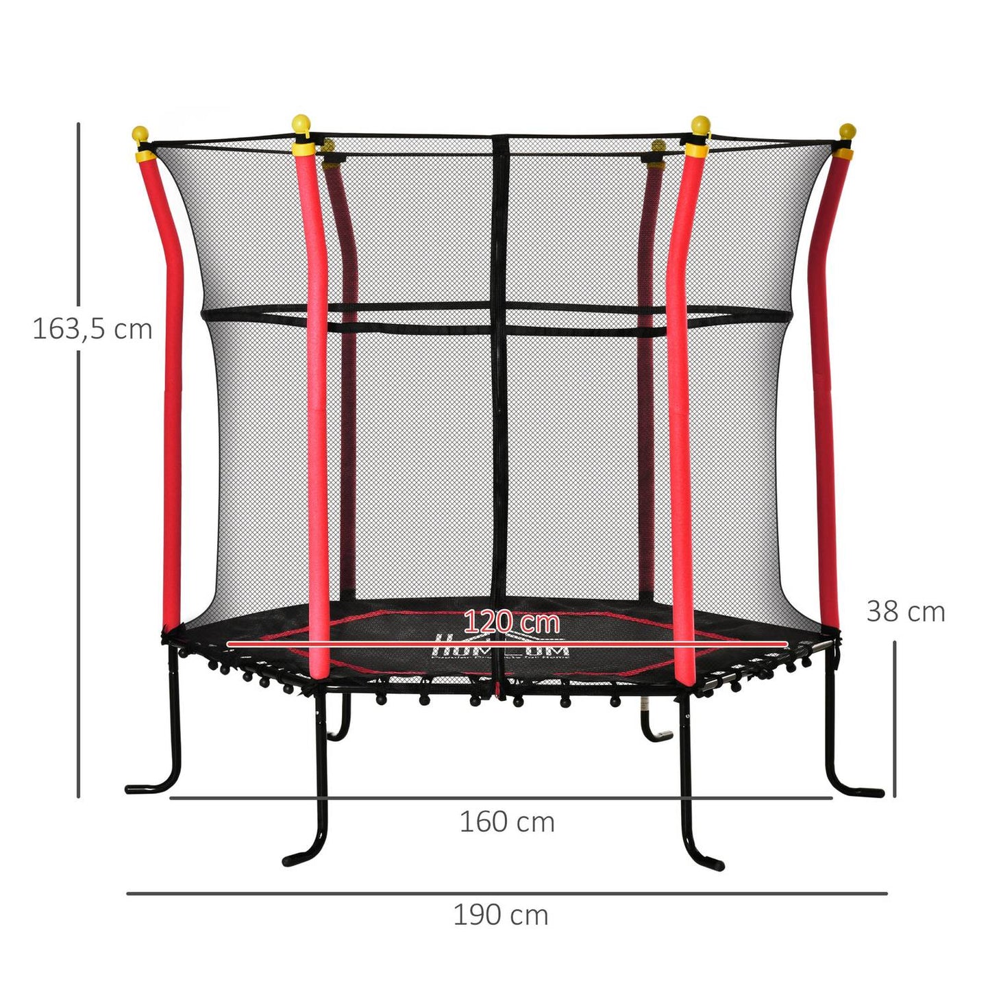 Children 160 cm Fitness trampoline with safety net
