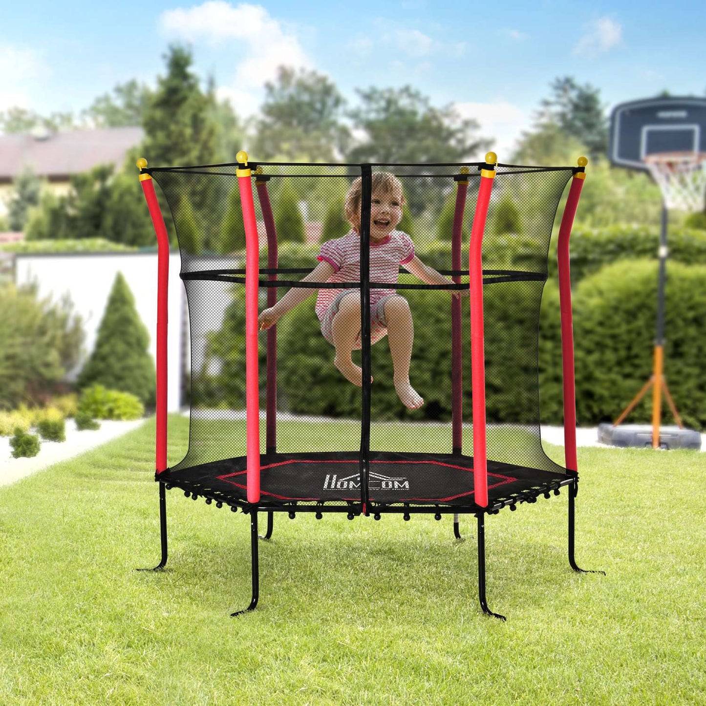 Children 160 cm Fitness trampoline with safety net