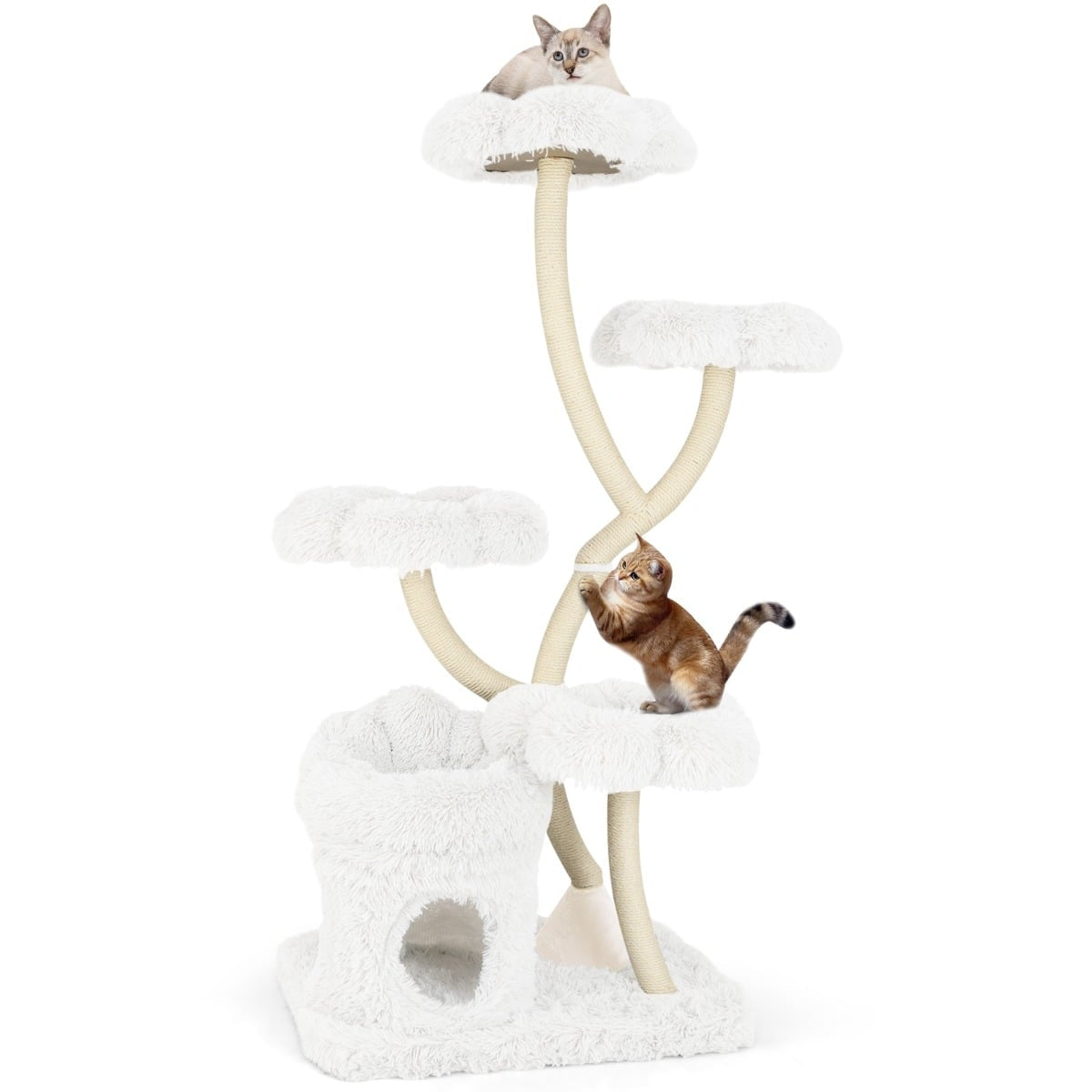 165cm Cat Tree with Sisal Posts & Cozy Hideaway