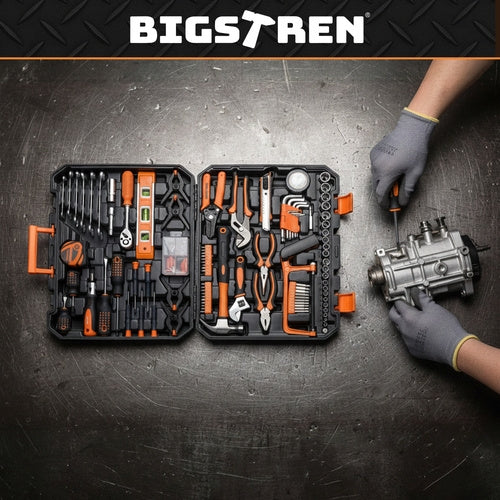 168-Piece Tool Set with Case – Wrenches, Sockets, Bits