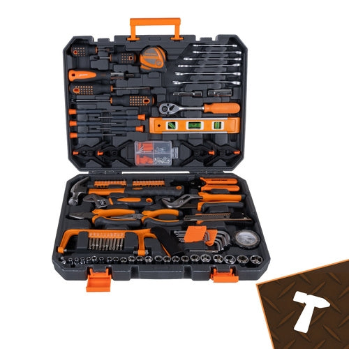 168-Piece Tool Set with Case – Wrenches, Sockets, Bits