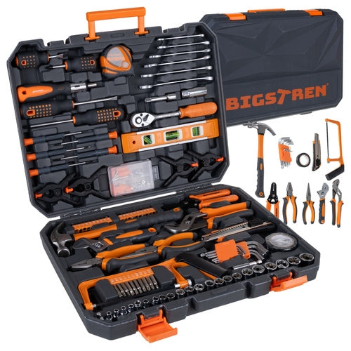 168-Piece Tool Set with Case – Wrenches, Sockets, Bits