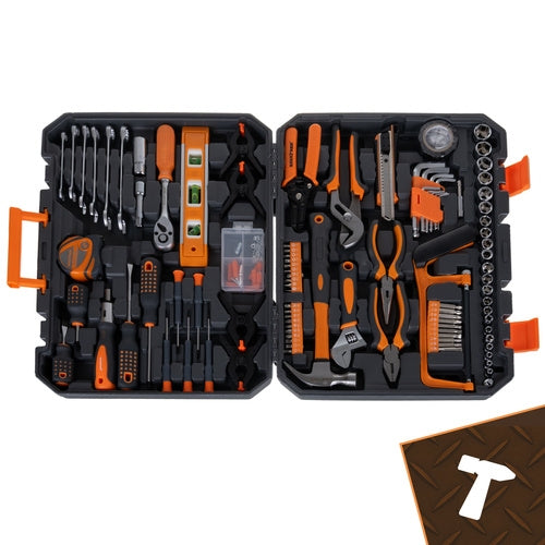 168-Piece Tool Set with Case – Wrenches, Sockets, Bits