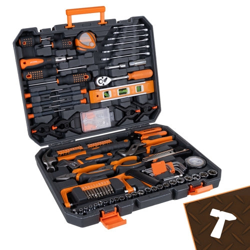 168-Piece Tool Set with Case – Wrenches, Sockets, Bits