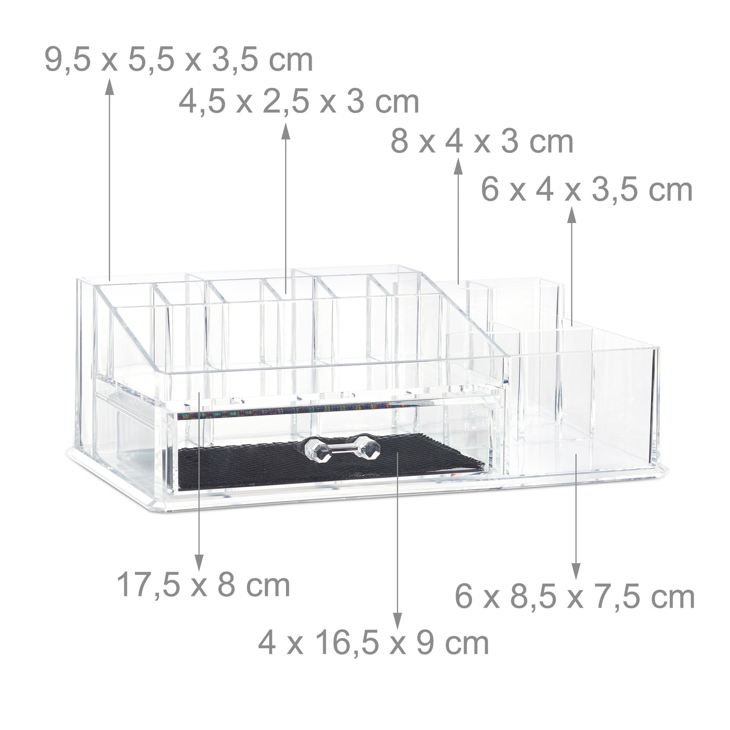 16-Compartment Make-Up Organiser