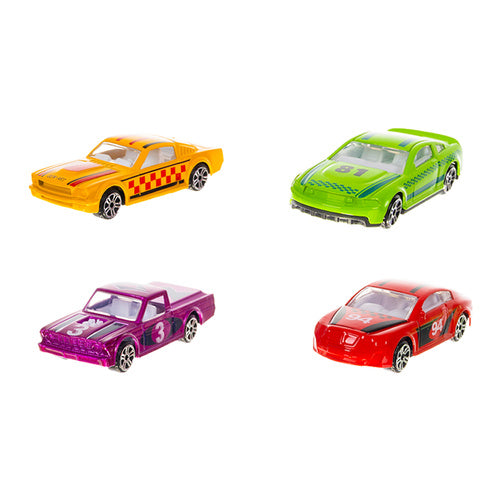 16-Piece Colorful Metal Spring Cars Set for Kids