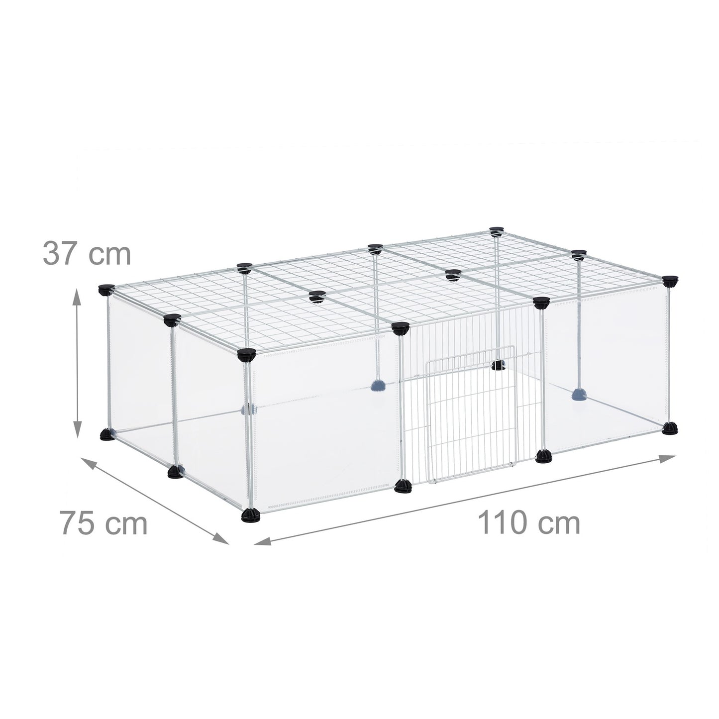 16-piece enclosure for free-roaming animals Transparent