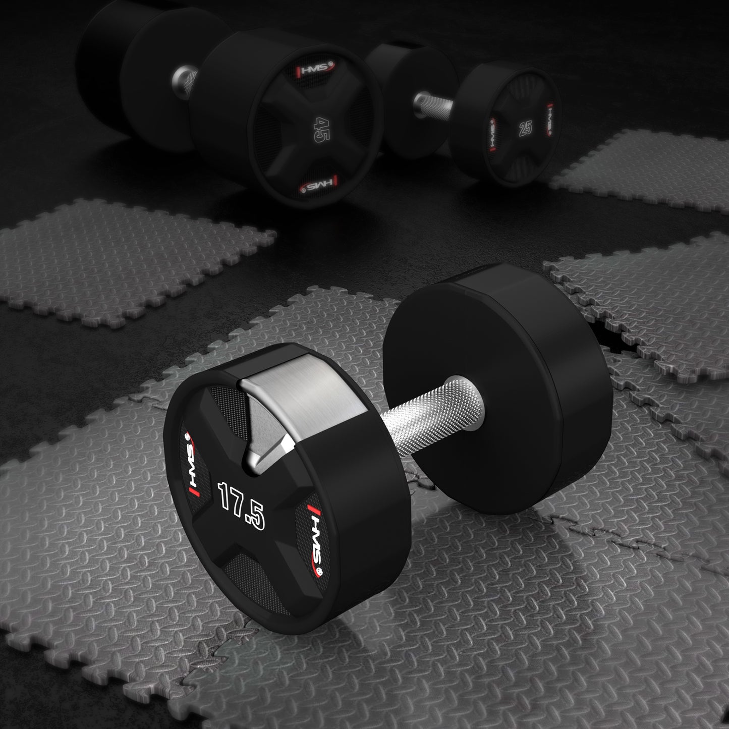 17.5 KG Polyurethane Dumbbell – Durable Fitness Equipment