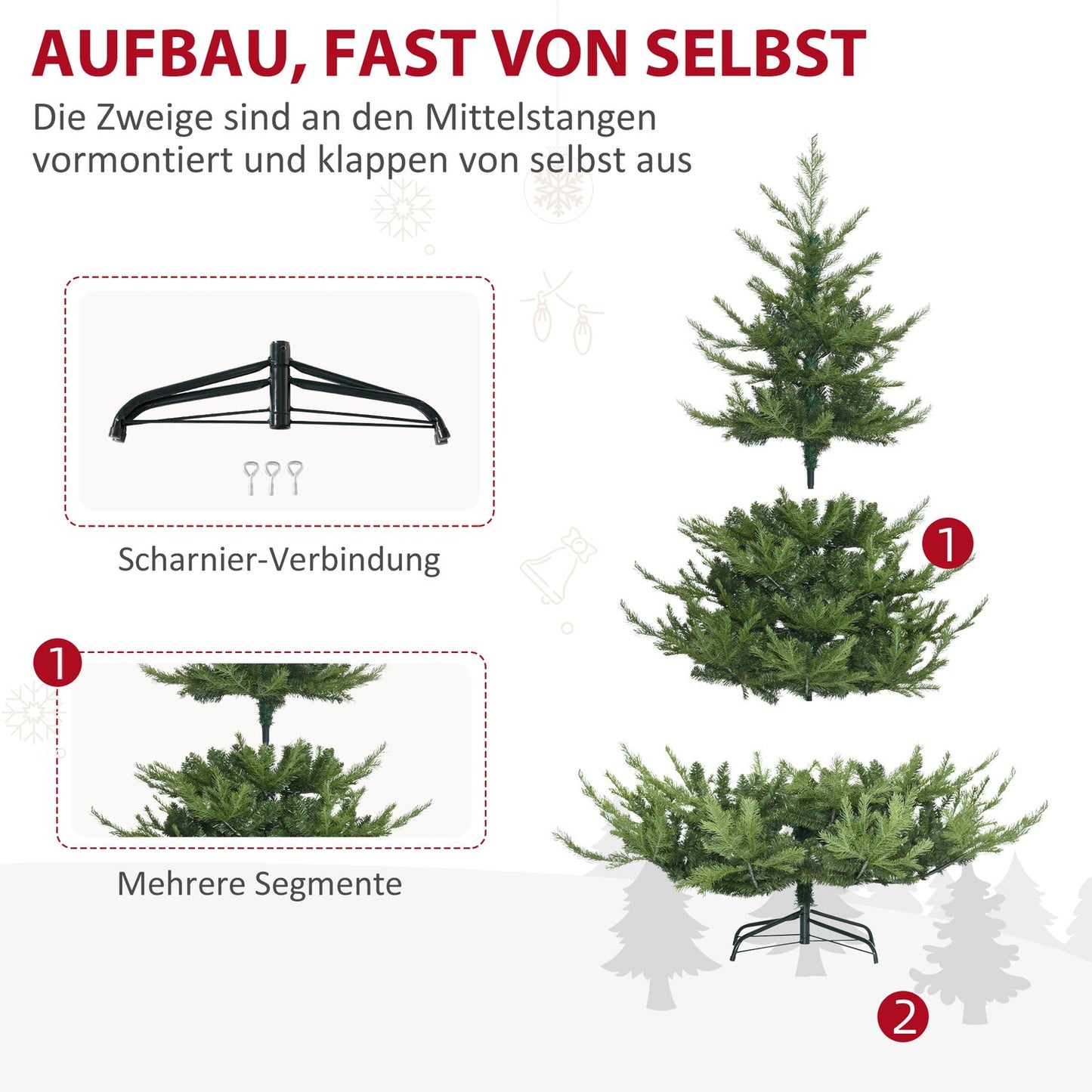 180 cm lifelike artificial spruce, dense 1942 tips