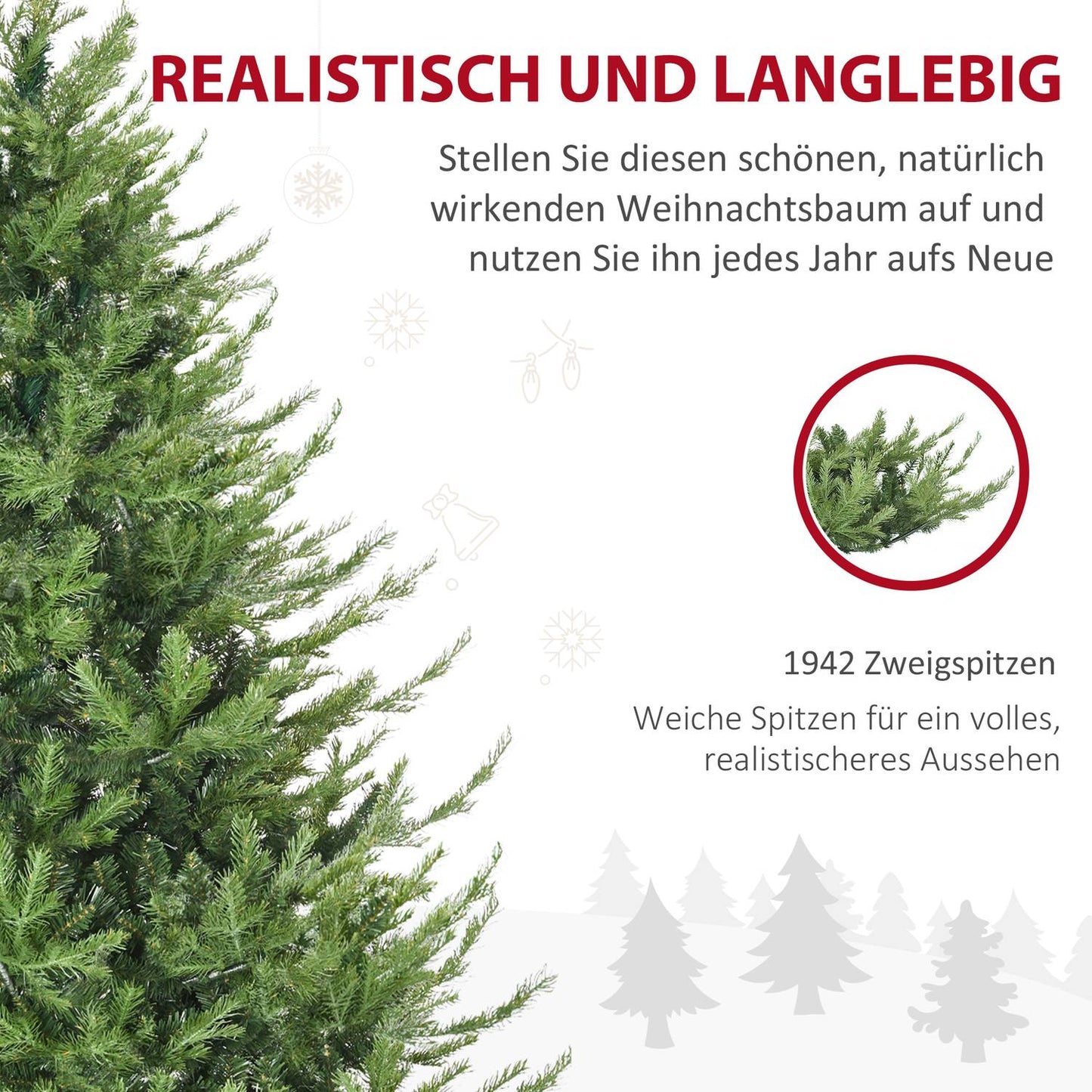 180 cm lifelike artificial spruce, dense 1942 tips