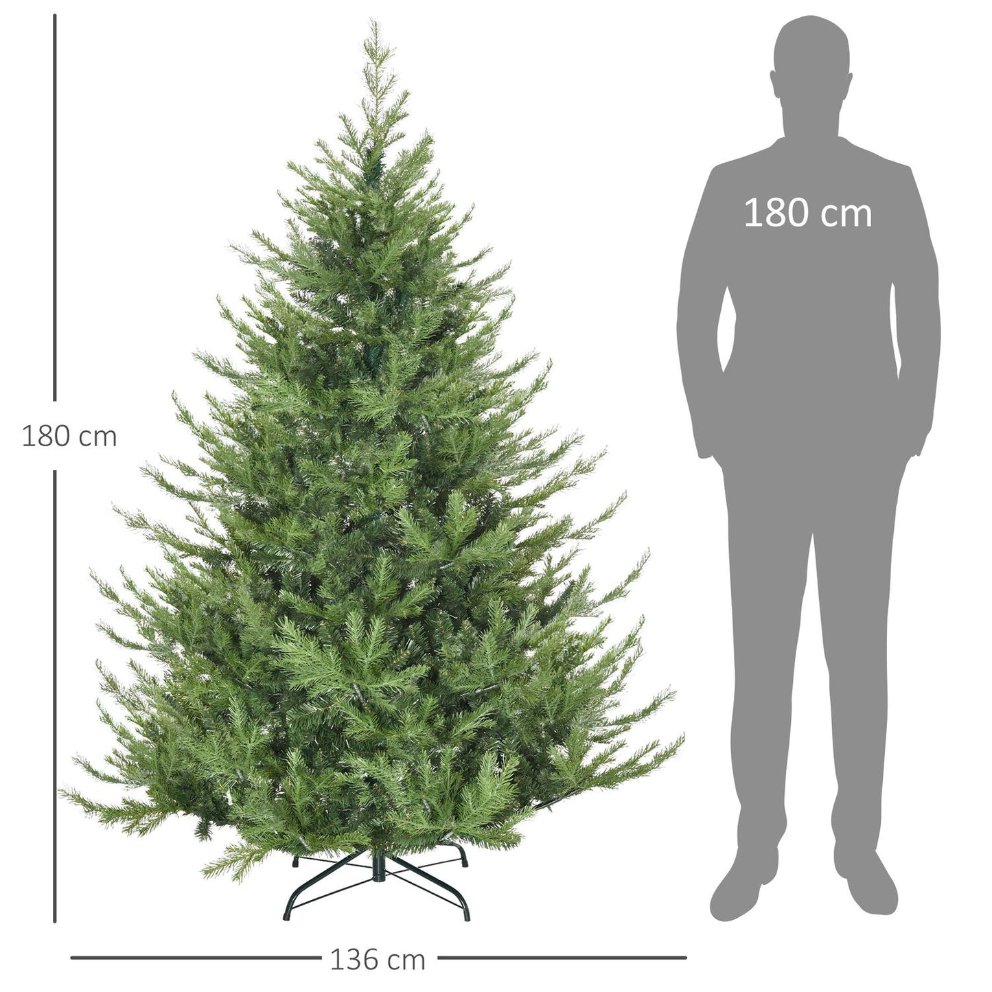 180 cm lifelike artificial spruce, dense 1942 tips