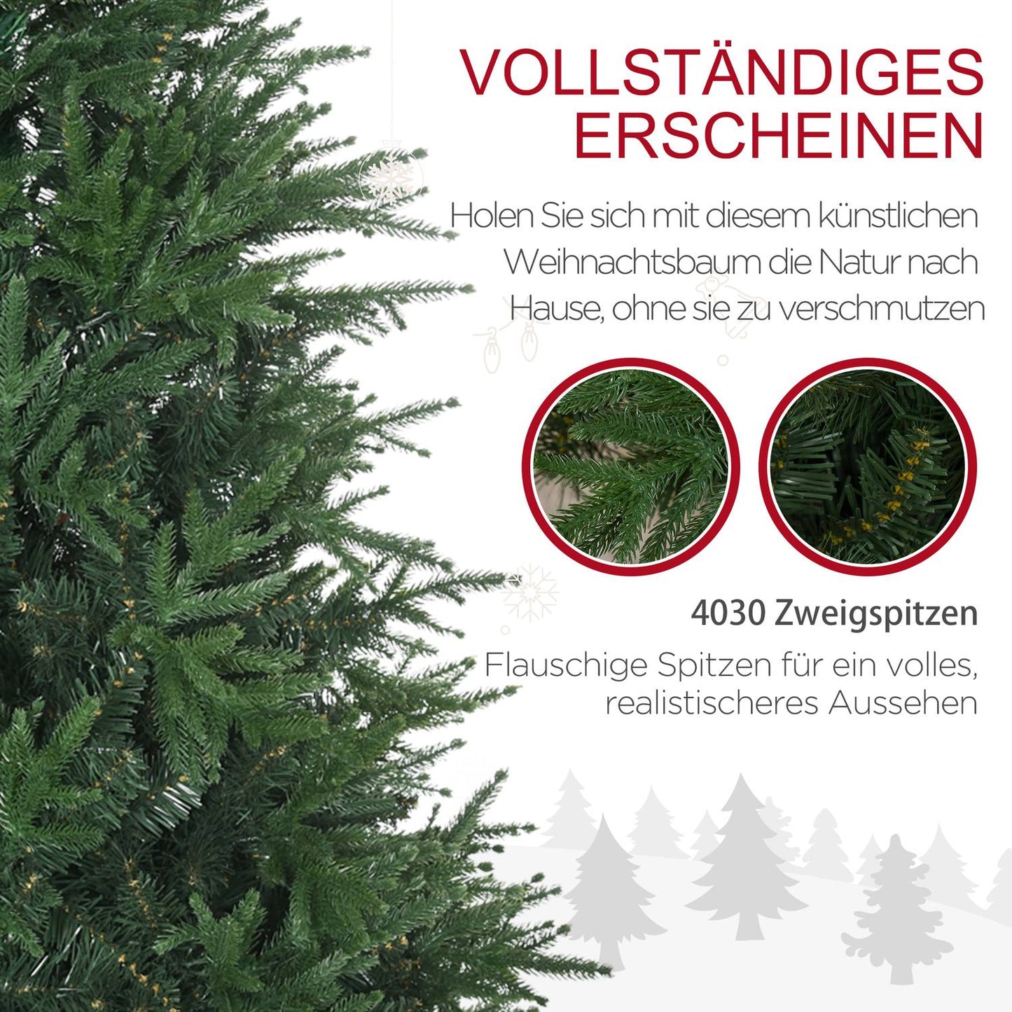 180 Cm Artificial fir Christmas tree, realistic & true to life