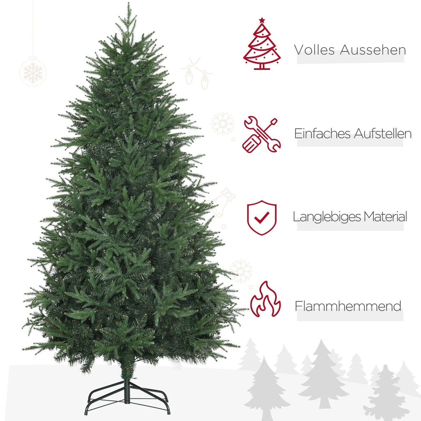 180 Cm Artificial fir Christmas tree, realistic & true to life