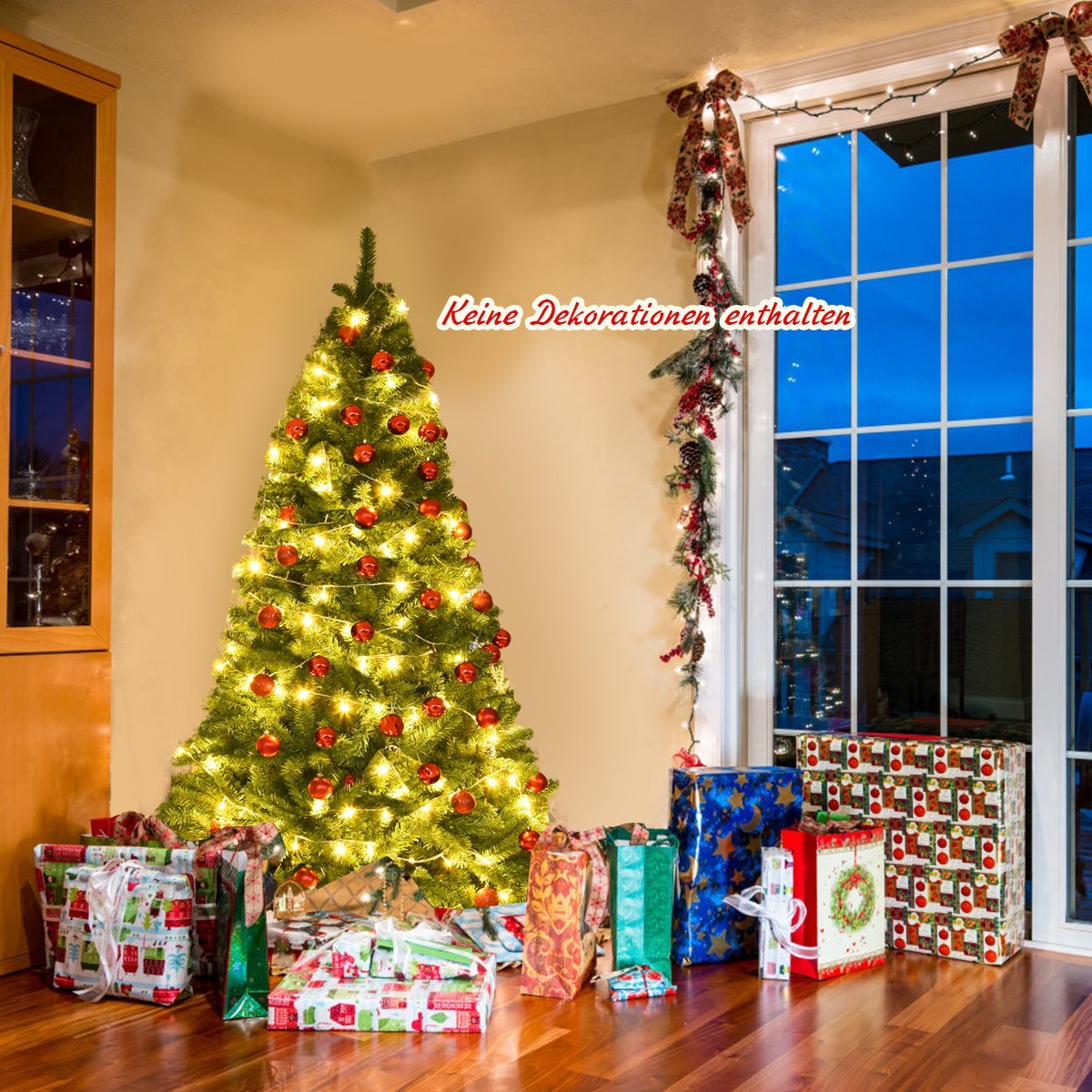 180cm Artificial Christmas Tree Christmas Tree with 1,000 PVC Pine Needles Green