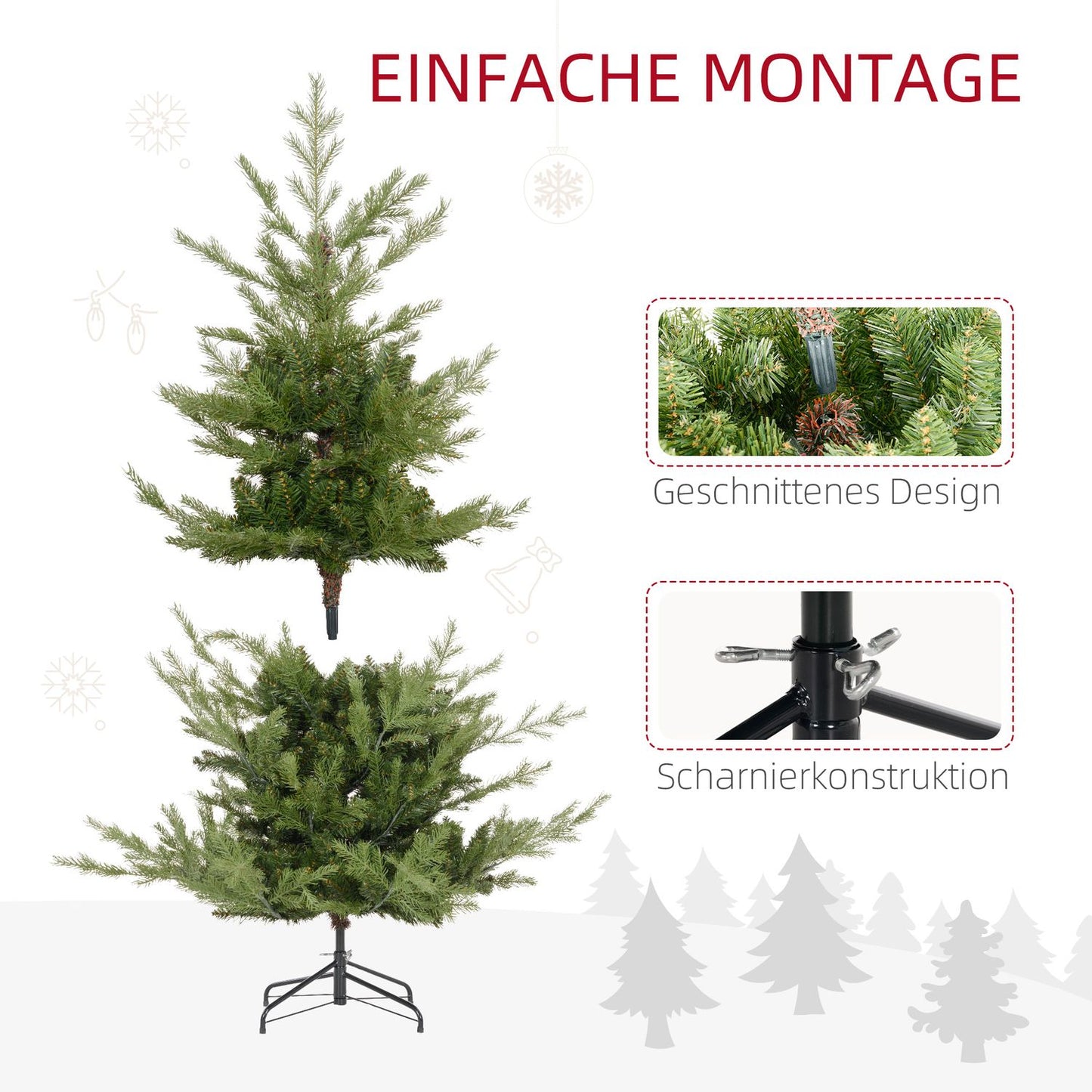 180 cm lifelike artificial Christmas tree, dense branches