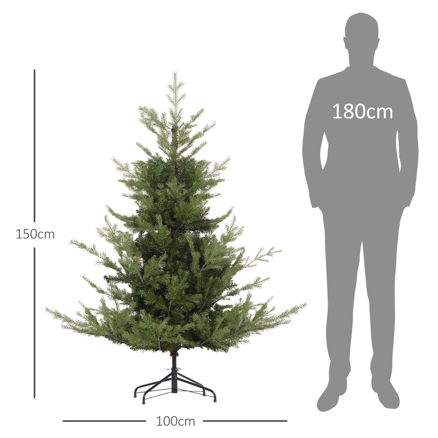 180 cm lifelike artificial Christmas tree, dense branches