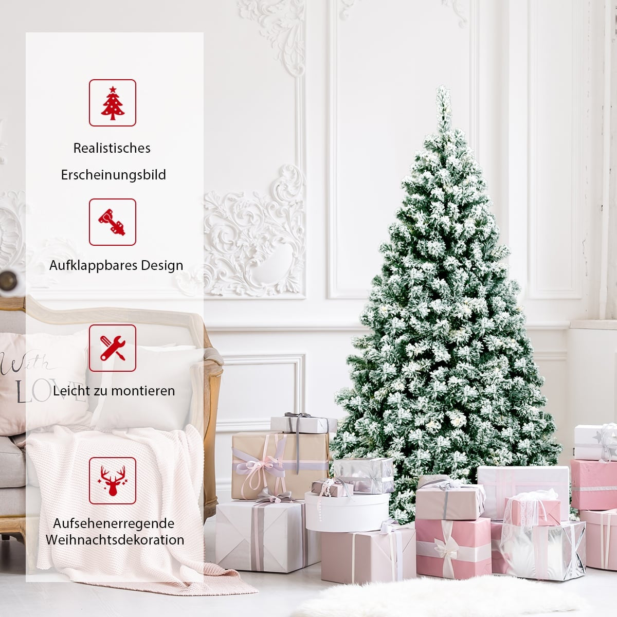 180 cm Artificial Christmas Tree with LED Lights