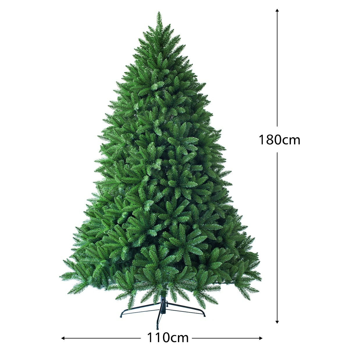 180 cm Artificial Christmas Tree with PVC Needles, Green