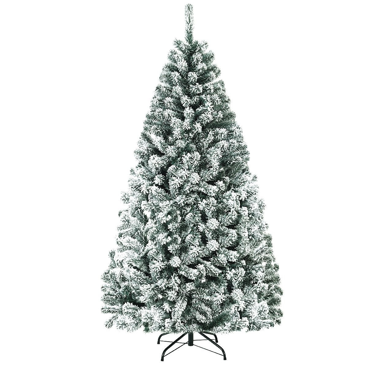 180cm Artificial Christmas Tree with Snow & Metal Stand