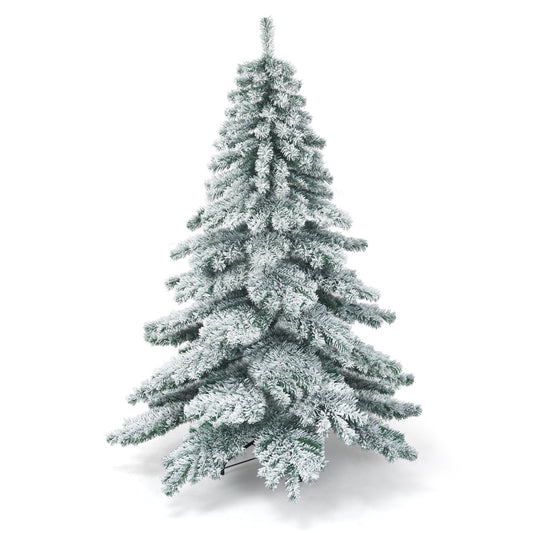 180cm Artificial Christmas Tree with Snowflakes Christmas Tree PVC Tips Green + White