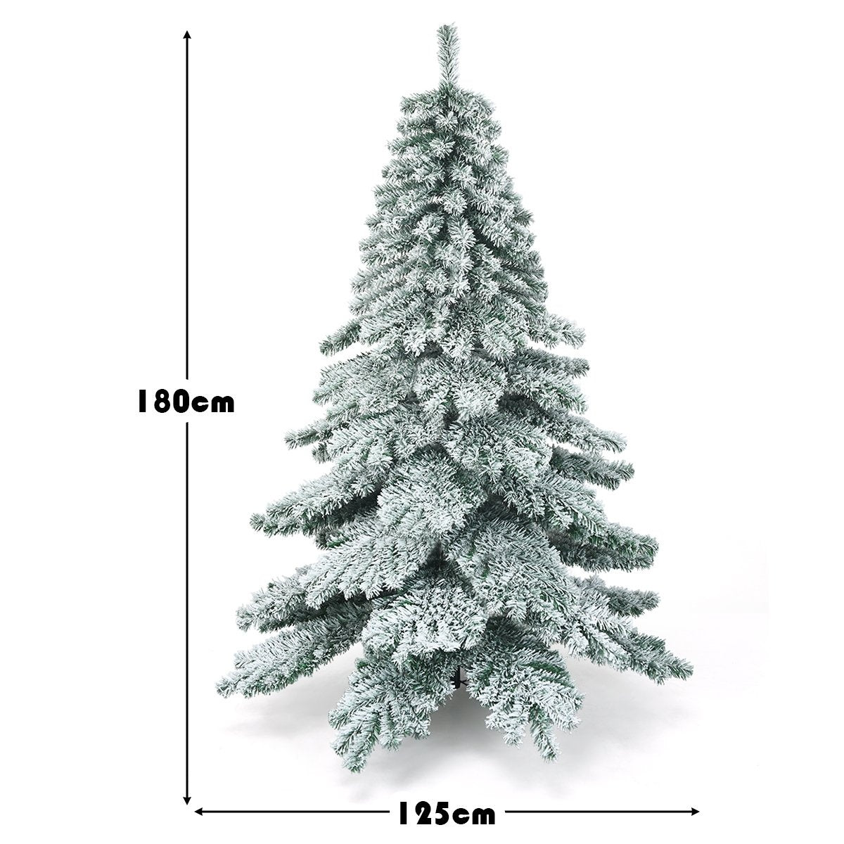 180cm Artificial Christmas Tree with Snowflakes Christmas Tree PVC Tips Green + White