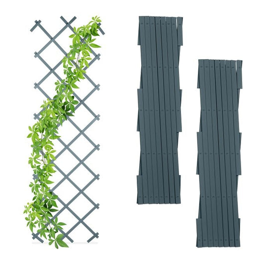 180 cm Extendable Trellis Set of 3 Grey