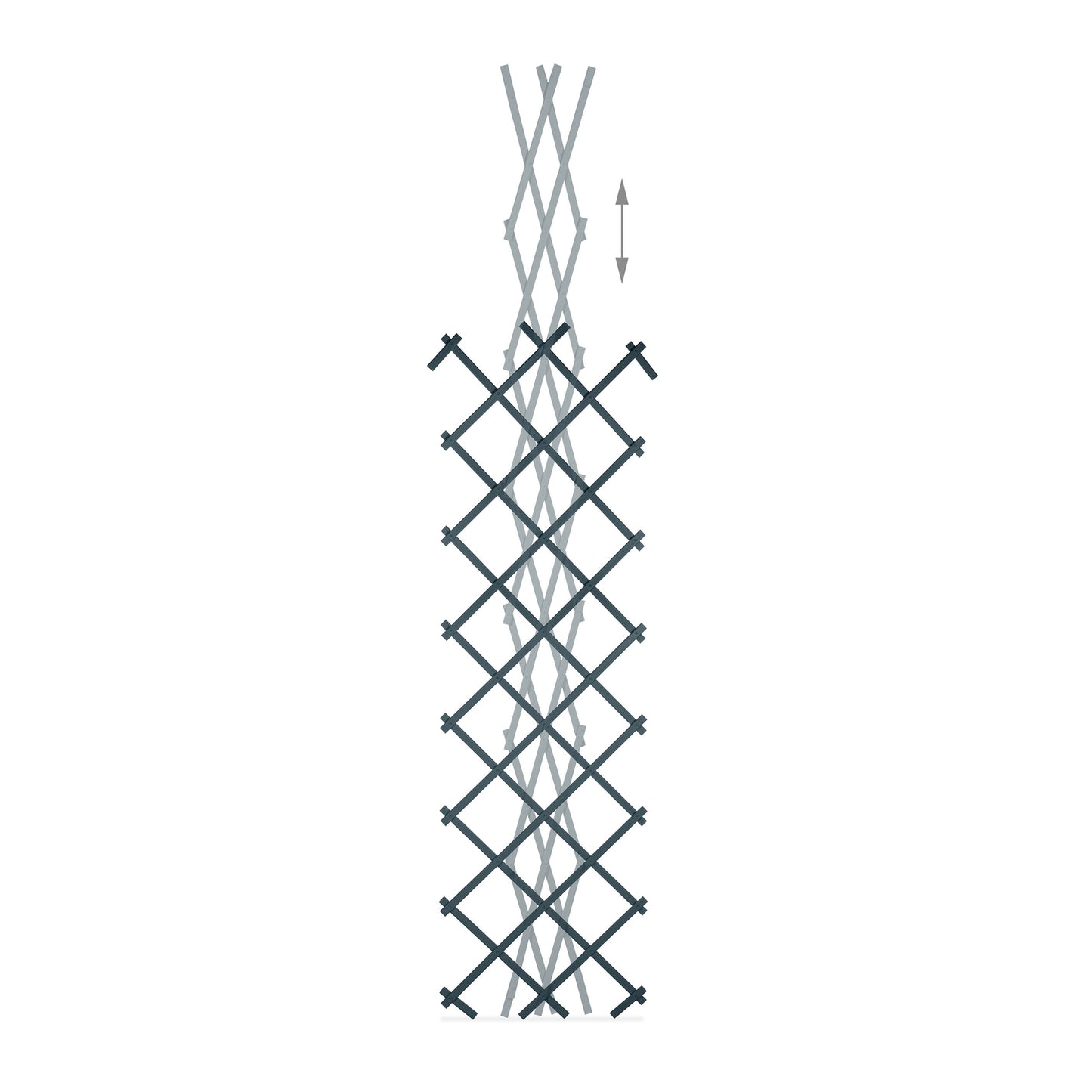 180 cm Extendable Trellis Set of 3 Grey