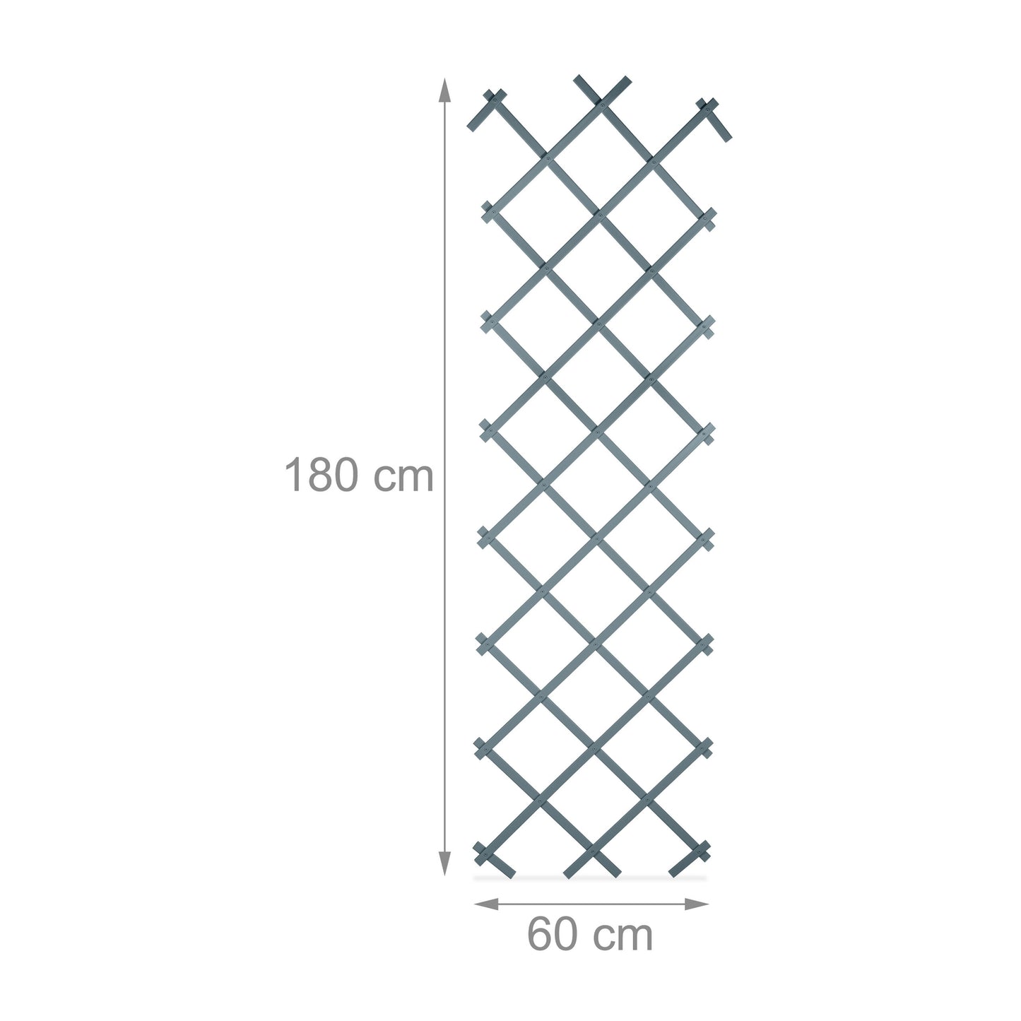 180 cm Extendable Trellis Set of 3 Grey