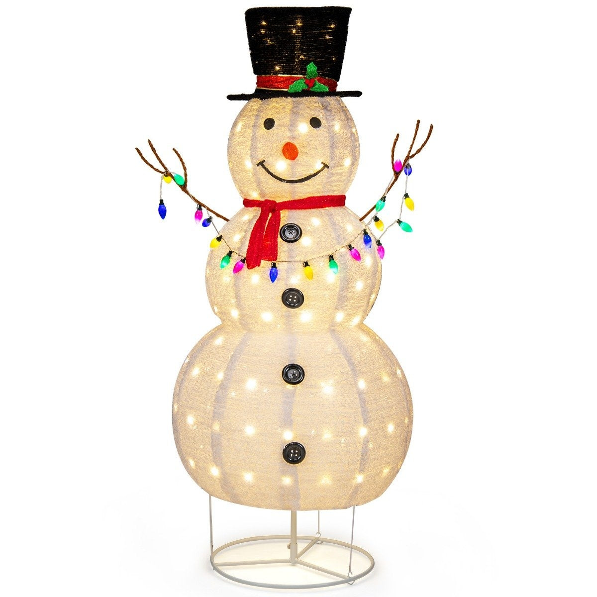 180 cm LED snowman illuminated Christmas figure with 180 warm white LED lights