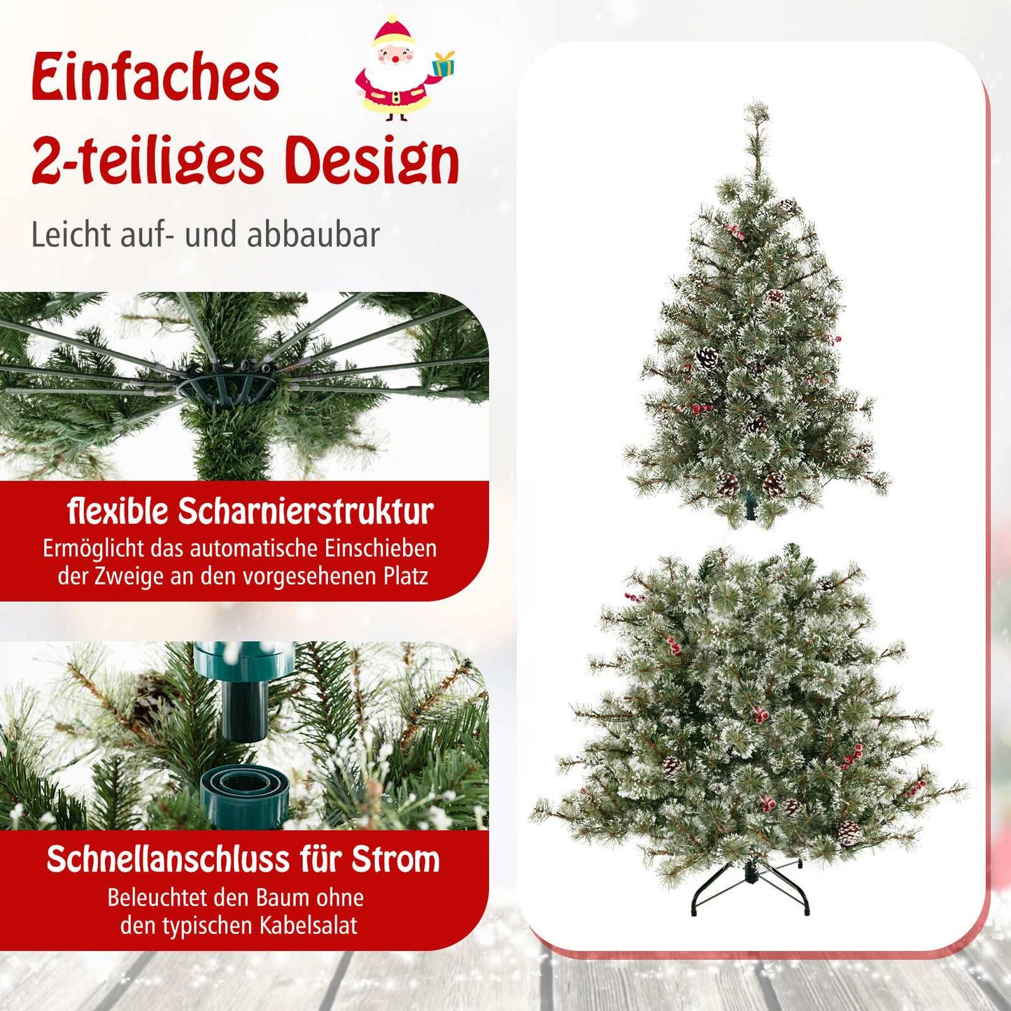 180 cm Pre-Lit Artificial Christmas Tree, 350 LEDs